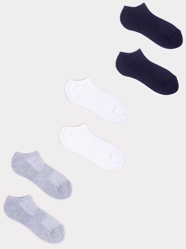 Yoclub Yoclub Unisex's Ankle Thin Cotton Socks Patterns Colours 3-Pack SKS-0094U-0000