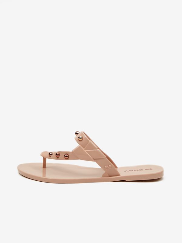 Zaxy Zaxy Powder Flip Flops Spike Thong Nude