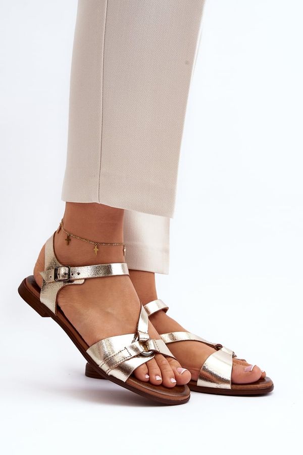 Kesi Zazoo Women's Leather Sandals Gold
