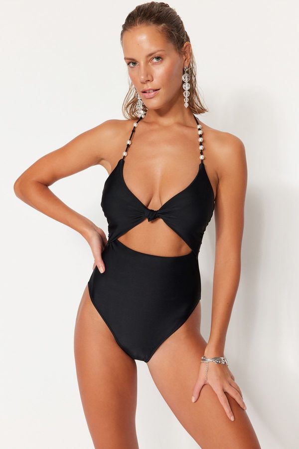 Trendyol Ženski  jednodelni kupaći kostim Trendyol TBESS23MA00032/Black
