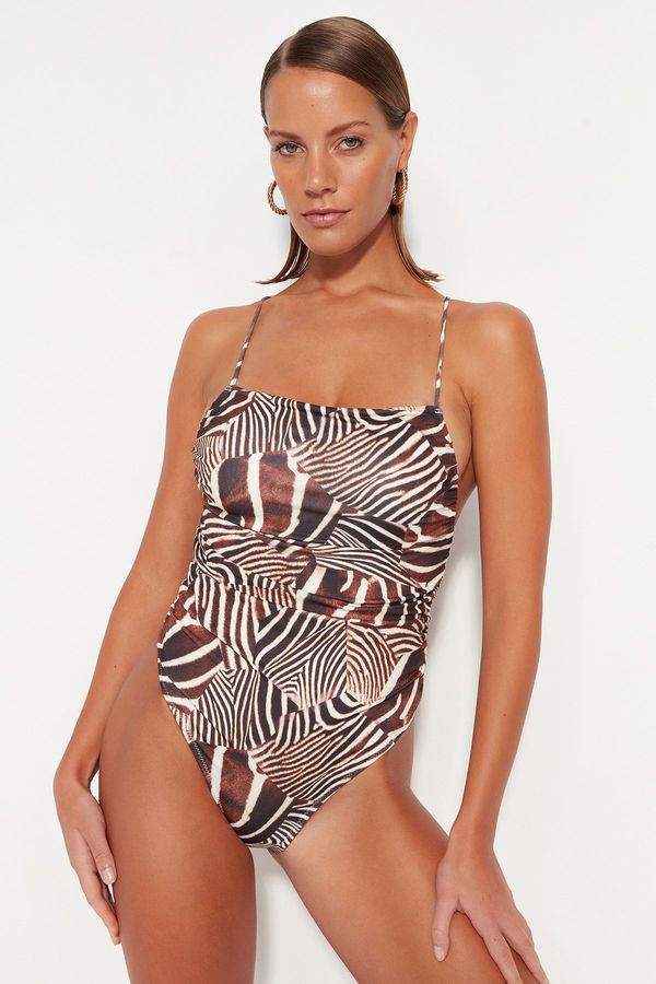 Trendyol Ženski jednodelni kupaći kostim Trendyol TBESS23MA00368/Multi-color
