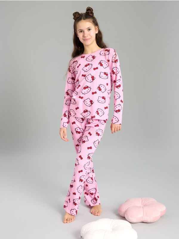 Sinsay Sinsay - Dvodelna pidžama Hello Kitty - pastelno roze