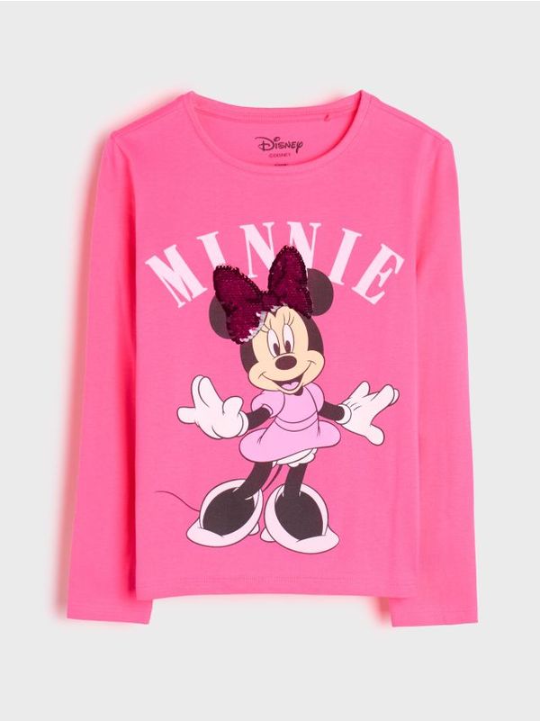 Sinsay Sinsay - Majica dugih rukava Mouse Minnie - pastelno roze