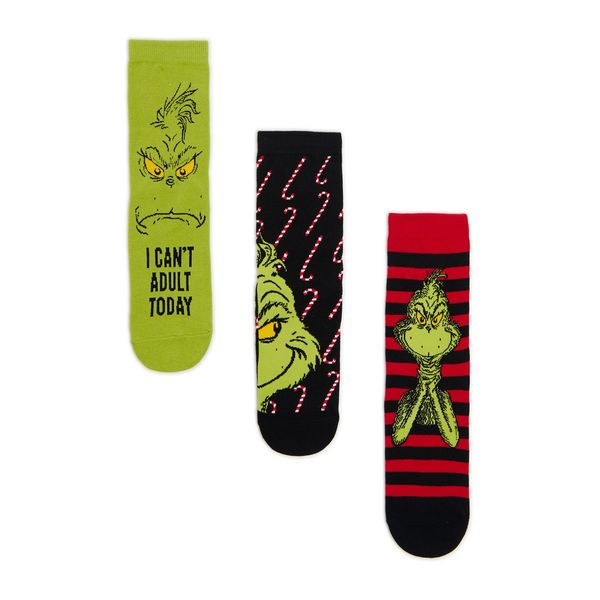 Cropp Cropp - 3 pack božične čarape Grinch - žuto zeleno