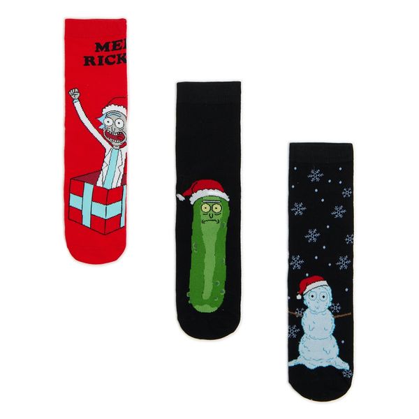 Cropp Cropp - 3 pack božične čarape Rick and Morty - CRNO