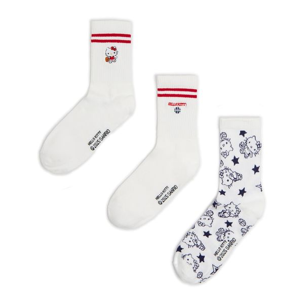 Cropp Cropp - 3 pack čarapa Hello Kitty - white