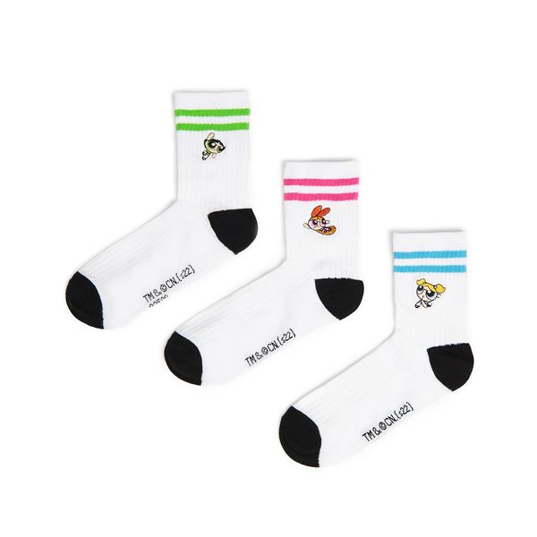 Cropp Cropp - 3 pack čarapa The Powerpuff Girls - white