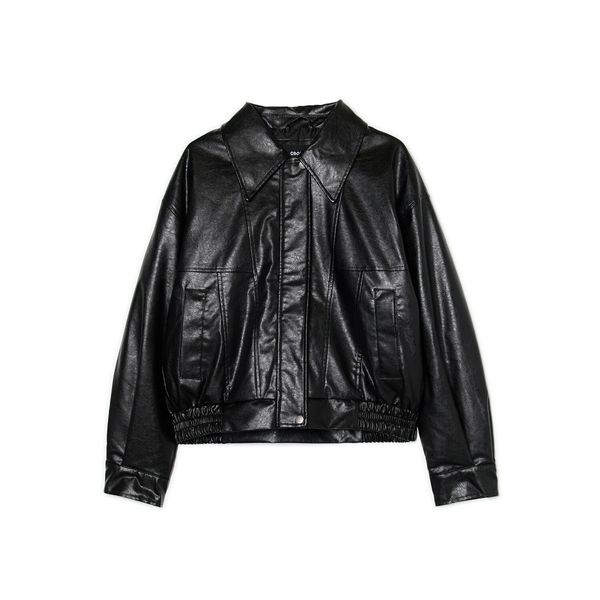 Cropp Cropp - Bajkerska jakna od veštačke kože - CRNO