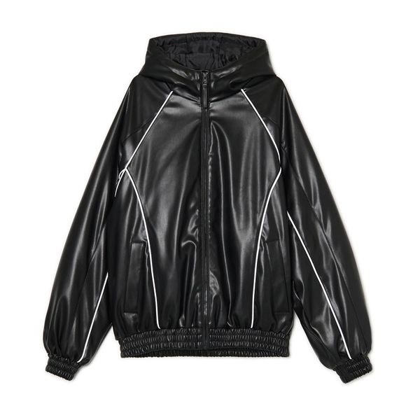 Cropp Cropp - Bajkerska jakna od veštačke kože - CRNO