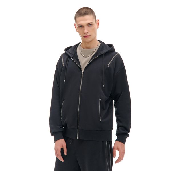 Cropp Cropp - Crna dukserica s kapuljačom - CRNO