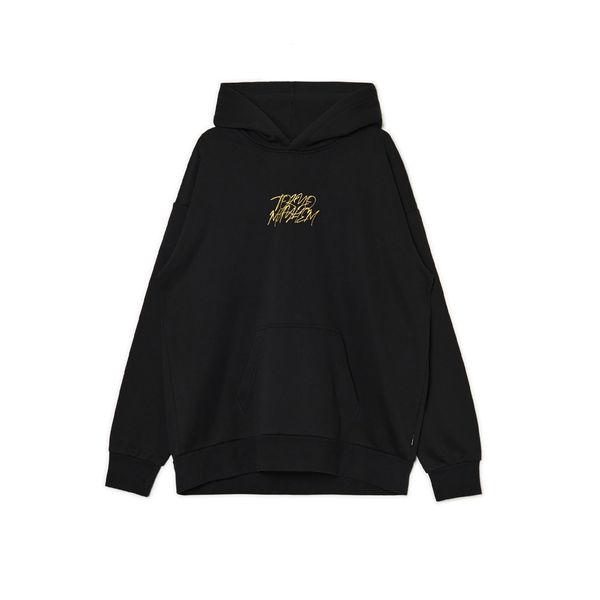 Cropp Cropp - Crna dukserica s kapuljačom i printom - CRNO