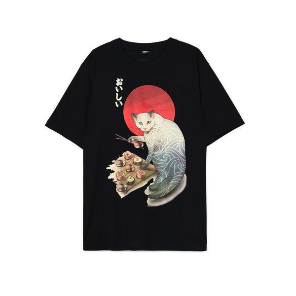 Cropp Cropp - Crna majica s printom - CRNO