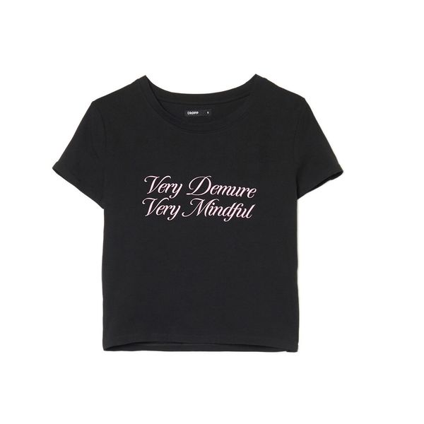 Cropp Cropp - Crna majica s printom - CRNO