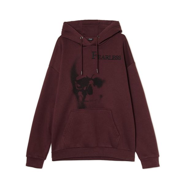 Cropp Cropp - Dukserica s kapuljačom - bordo