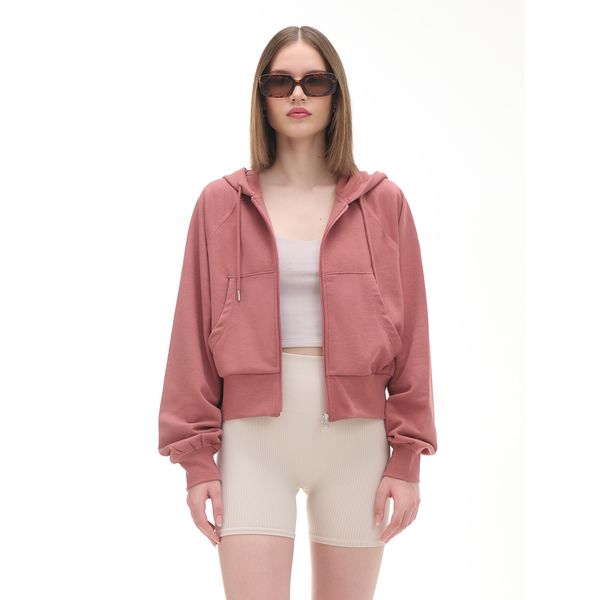 Cropp Cropp - Dukserica s kapuljačom i rajsferšlusom - lila