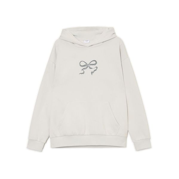 Cropp Cropp - Dukserica sa kapuljačom i printom - light grey