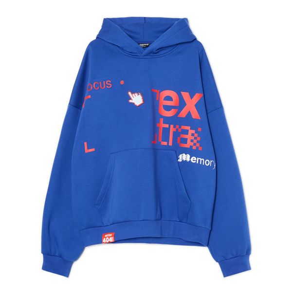 Cropp Cropp - Dukserica sa kapuljačom i printom - PLAVA