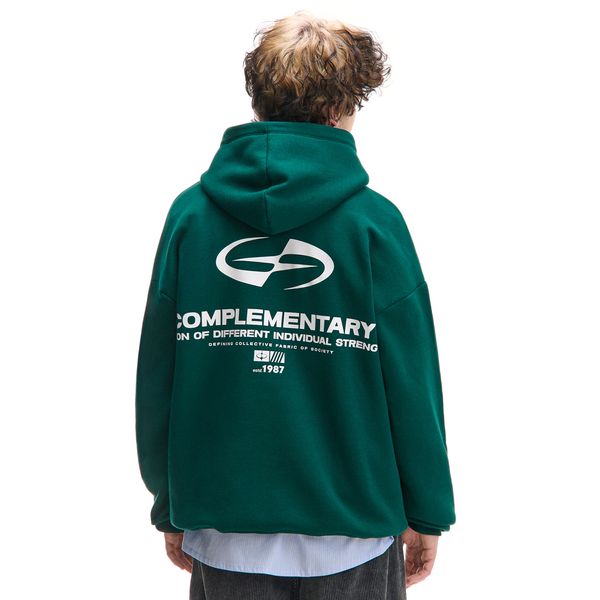 Cropp Cropp - Dukserica sa kapuljačom i printom - tamno zelena