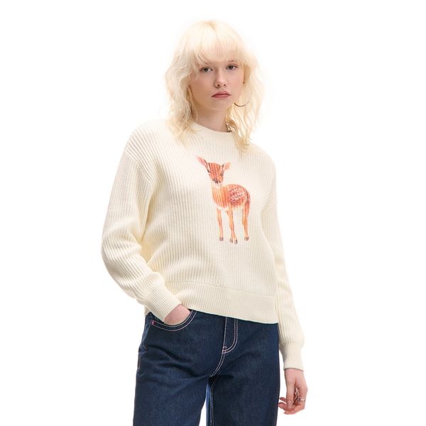 Cropp Cropp - Džemper s printom - Krem