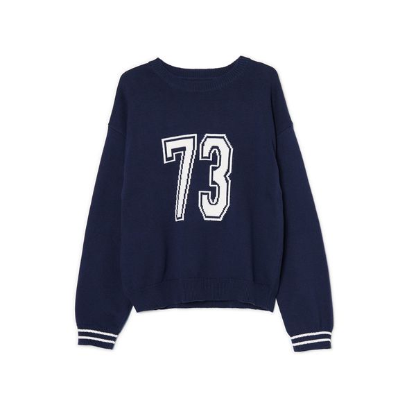 Cropp Cropp - Džemper s printom - navy