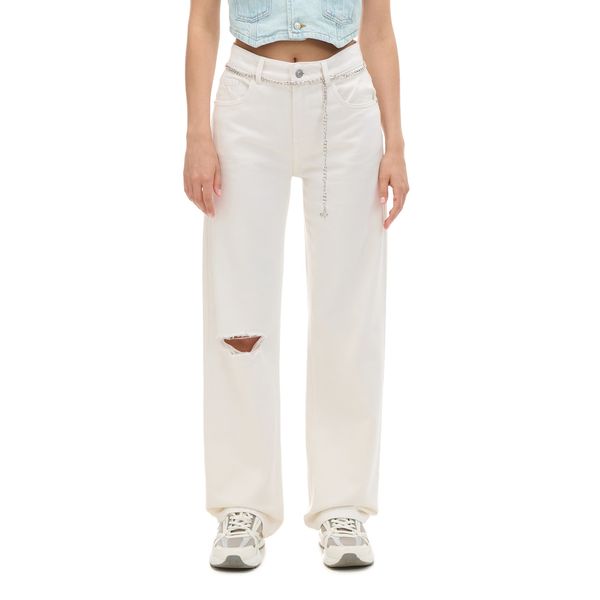 Cropp Cropp - Farmerke straight - white