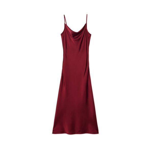Cropp Cropp - Glatka midi haljina - bordo