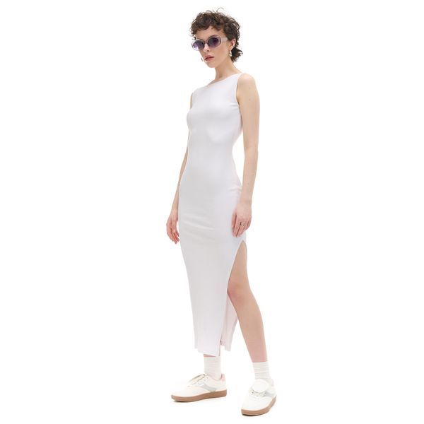 Cropp Cropp - Glatka midi haljina - white