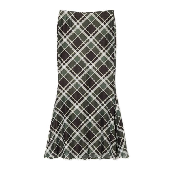 Cropp Cropp - Karirana suknja - tamno zelena