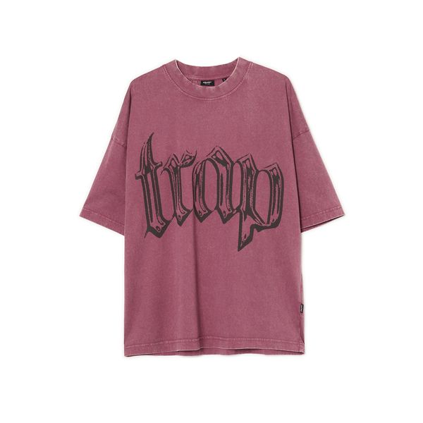 Cropp Cropp - Majica kratkih rukava s printom - prljavo roze