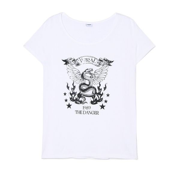 Cropp Cropp - Majica kratkih rukava s printom - white