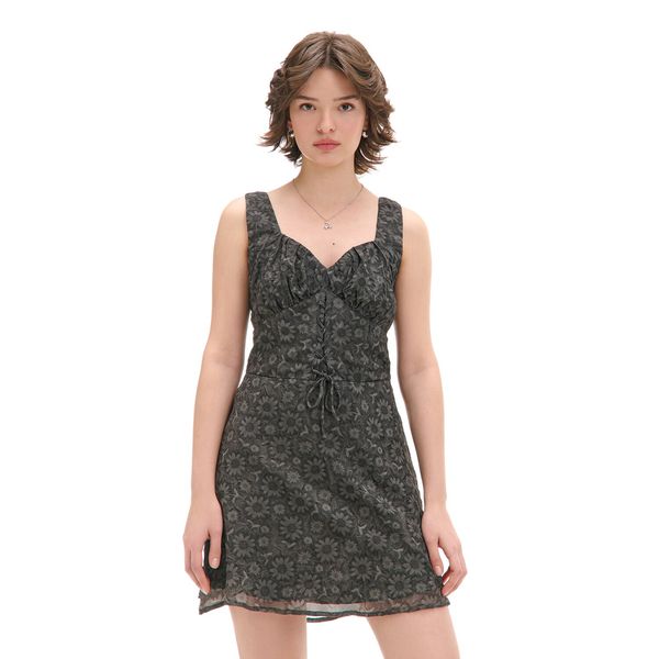 Cropp Cropp - Mini haljina s cvetnim dezenom - CRNO