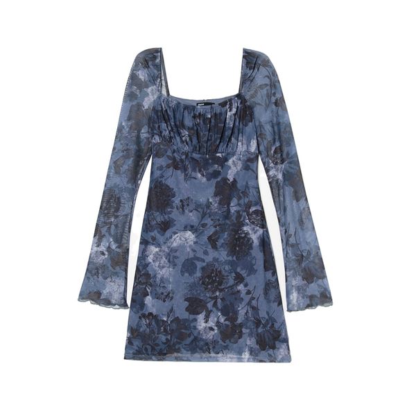 Cropp Cropp - Mini haljina s cvetnim dezenom - navy