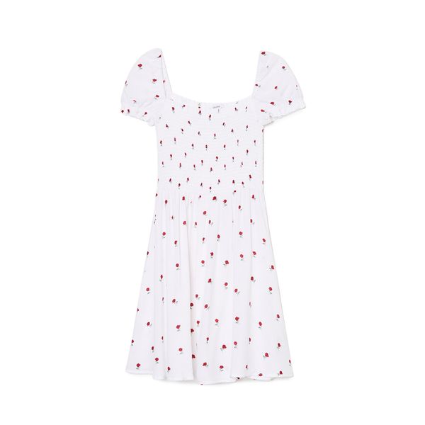 Cropp Cropp - Mini haljina s cvetnim dezenom - white