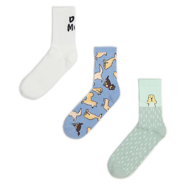 Cropp Cropp - Pakovanje od 3 para dugačkih čarapa - bledoplavo