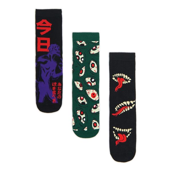 Cropp Cropp - Pakovanje od 3 para dugačkih čarapa - CRNO