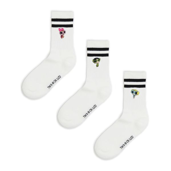 Cropp Cropp - Pakovanje od 3 para dugačkih čarapa - white