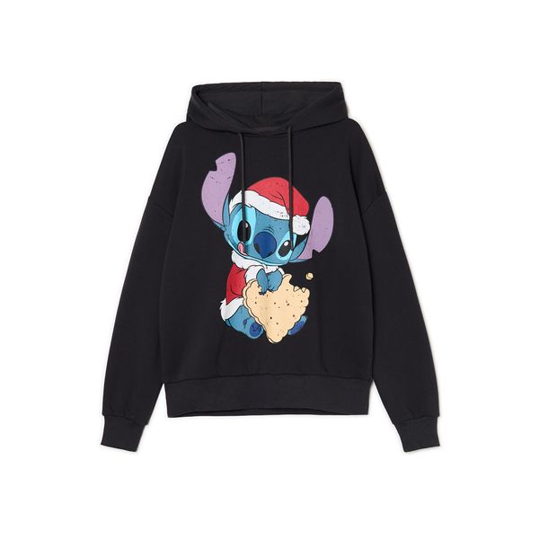 Cropp Cropp - Praznična dukserica Lilo & Stitch Disney - tamno siva