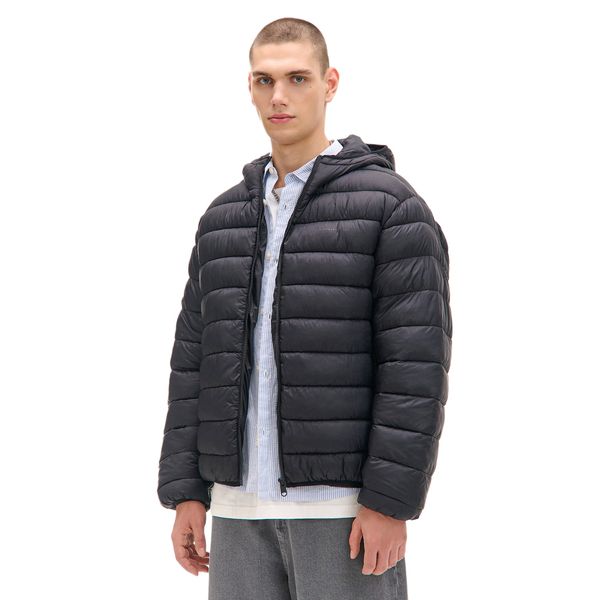 Cropp Cropp - Prošivena jakna s kapuljačom - CRNO