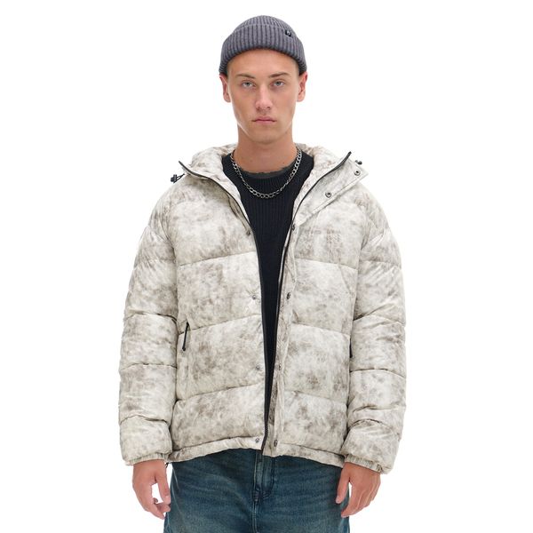 Cropp Cropp - Prošivena puffer jakna s kapuljačom - white