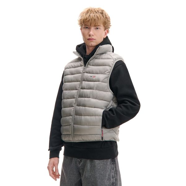 Cropp Cropp - Prošiveni prsluk s podignutim okovratnikom - light grey