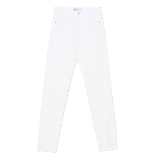 Cropp Cropp - Skinny farmerke - white