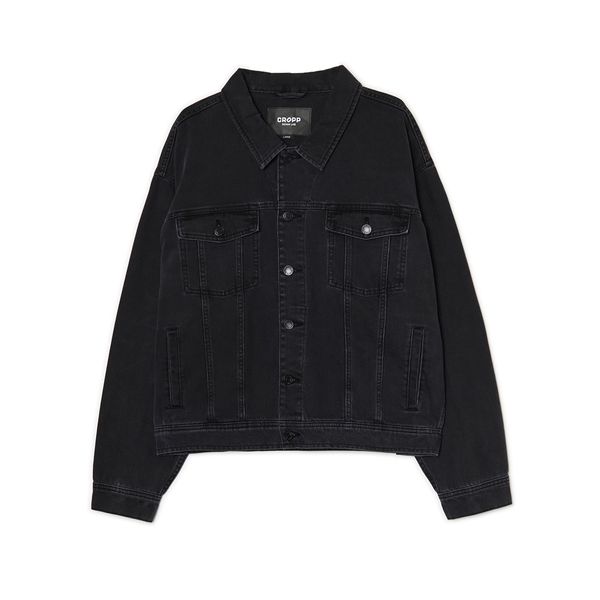 Cropp Cropp - Teksas jakna ispranog izgleda - CRNO