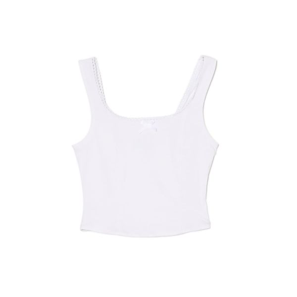 Cropp Cropp - Top na bretele - white