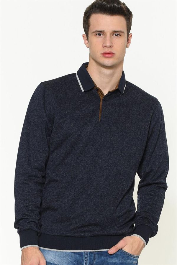 dewberry 1038 DEWBERRY MENS SWEATSHIRT-PLAIN NAVY BLUE