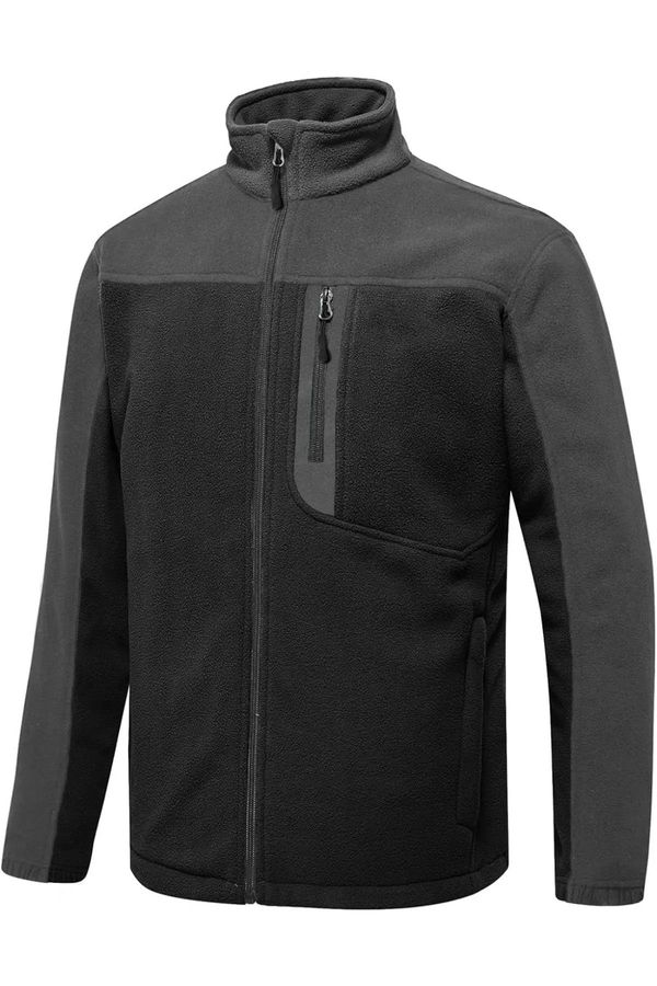 dewberry 10914 Dewberry Zippered Mens Fleece Jacket-BLACK