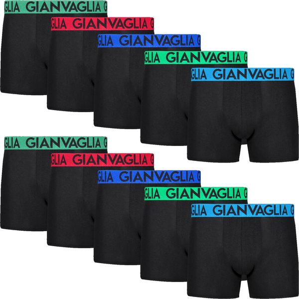 Gianvaglia 10PACK Men's Boxer Shorts Gianvaglia Black