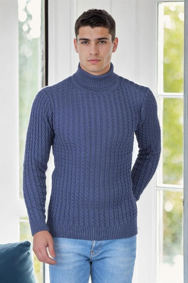 dewberry 19295 Dewberry Turtleneck Mens Sweater-INDIGO