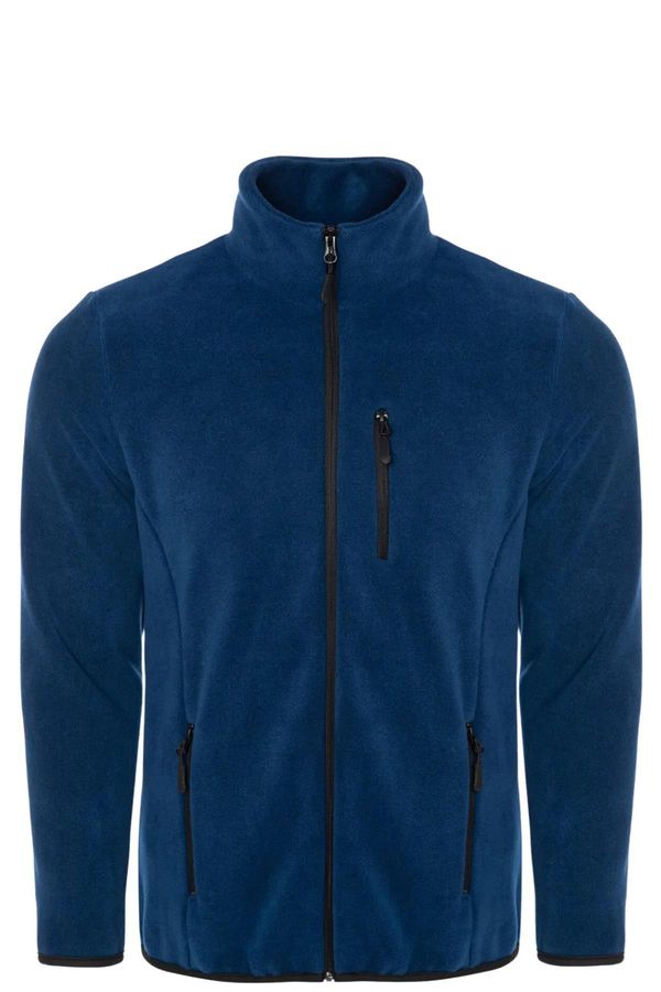 dewberry 24601 Dewberry 5 Pocket Outdoor Full Zipper Fleece Jacket-INDIGO