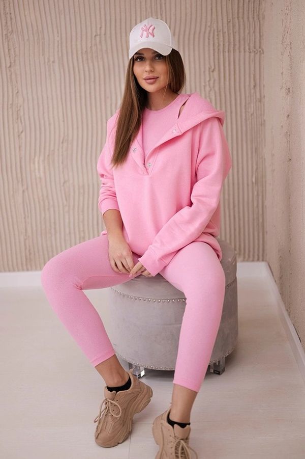 FASARDI 3-in-1 sweatshirt, top and leggings set, light pink