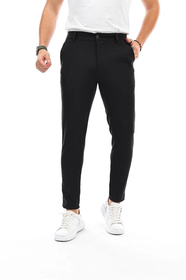 dewberry 34895 Dewberry Ids Lycra Mens Trousers-BLACK